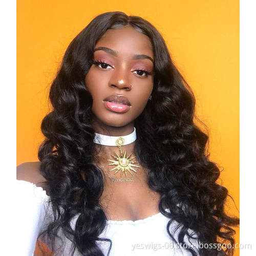 Wholesale Body Wave Human Hair Wig , 100% Cuticle Aligned Virgin Hair Peruvian 13*4 Lace Front Wigs for Black Women